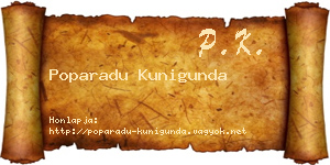 Poparadu Kunigunda névjegykártya